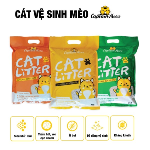 Captain Meow Bentonite Cat Litter 5L/ 10L/ 25L