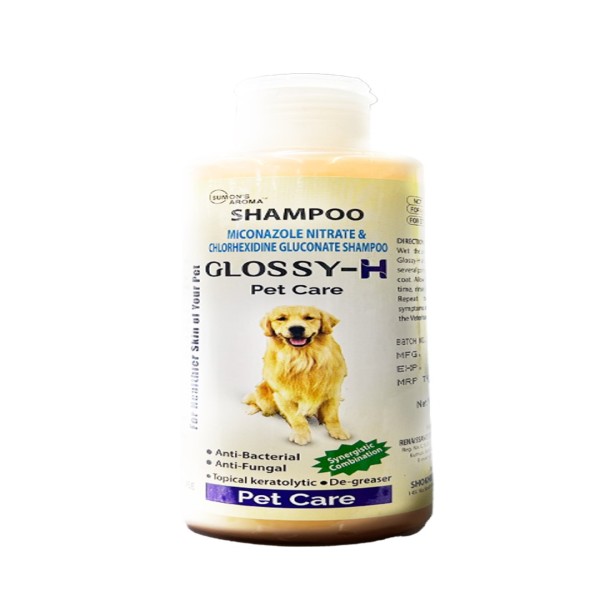 Glossy-H Anti-Bacterial & Anti-Fungal Pet Shampoo For Cats Dogs 200ml | Pet Shampoo | Glossy-H Pet Shampoo