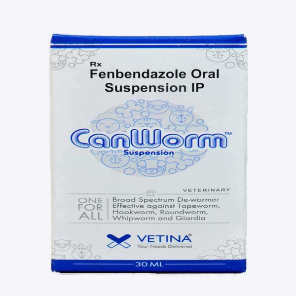 CanWorm Fenbendazole Deworming Oral Suspension for Pet Cat and Dog 30ml