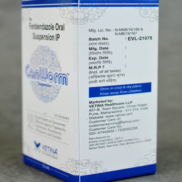 CanWorm Fenbendazole Deworming Oral Suspension for Pet Cat and Dog 30ml
