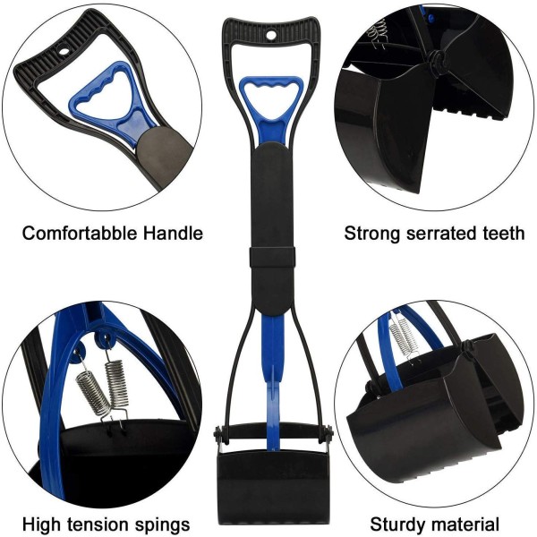 Foodie Puppies Large Size Foldable Pet Pooper Scooper Long Handle Poop Scoop Dog Sanitary Waste Pickup Removal Suitable for Any Dogs