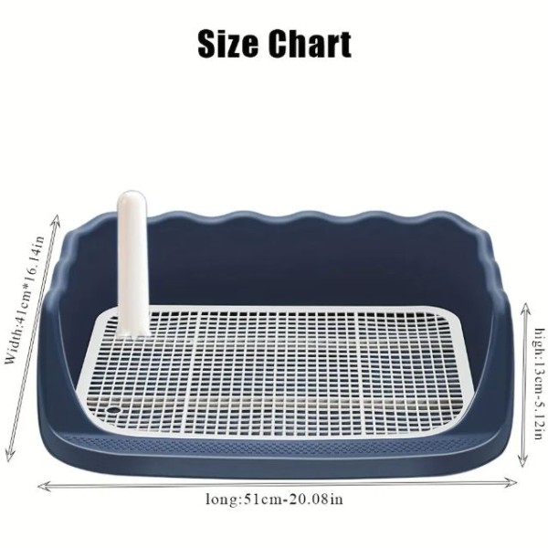 Indoor Dog Potty Tray, Puppy Toilet, Mesh Puppy Training Litter Box with No-Spill Simulation Poop Post and Protective Wall, Easy to Clean