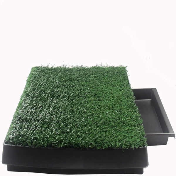 Dog Toilet Indoor Puppy Training Pad, Porch Potty, Pet Restroom Trainer w/Artificial Grass Mat Drip Tray (63x51cm)