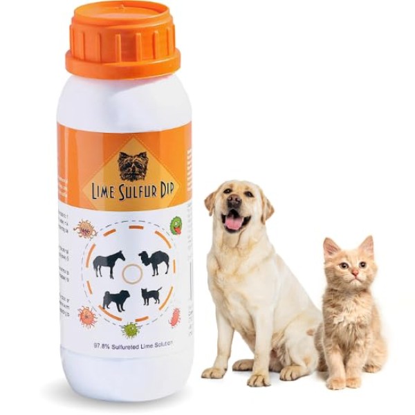 Classic's Lime Sulfur Dip (8 oz - Extra Strength Formula - Safe Solution for Dog, Cat, Puppy, Kitten, Horse