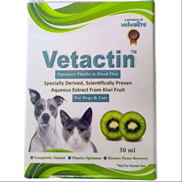 Vetactin Suspension Optimises Platelet Syrup & Blood Flow For Dogs & Cats 30ml