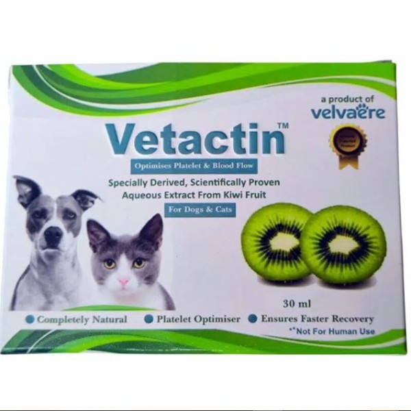 Vetactin Suspension Optimises Platelet Syrup & Blood Flow For Dogs & Cats 30ml