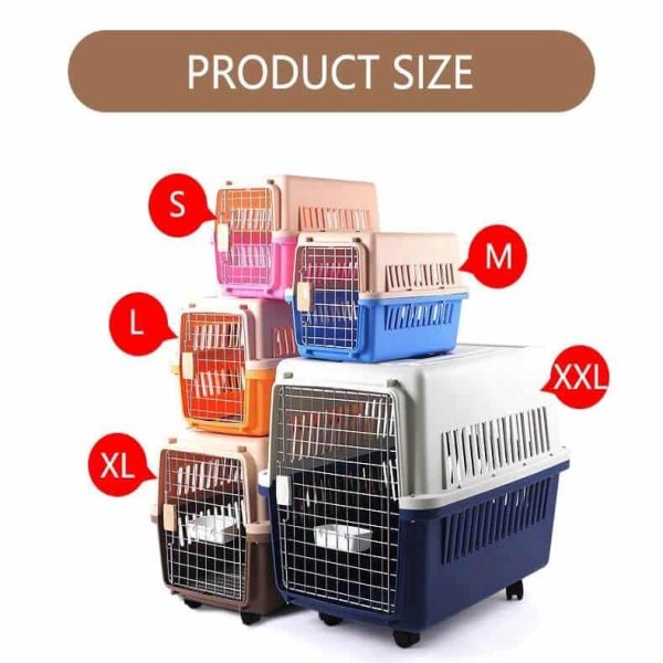 Pet Dog, Puppy & Healthy Cat Carrier Box XL Size (81 x 57 x 60 cm) – Air Transport Box