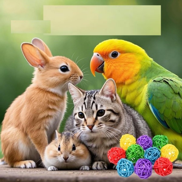 Colorful Pet toy Random Colors,(3 cm) Rabbit, Hamster, Cat, Chewing Toy