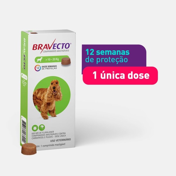 Bravecto Chewable Tablets for Dog (10-20kg) - (Treatment of Tick and Flea Infestations on Dogs)