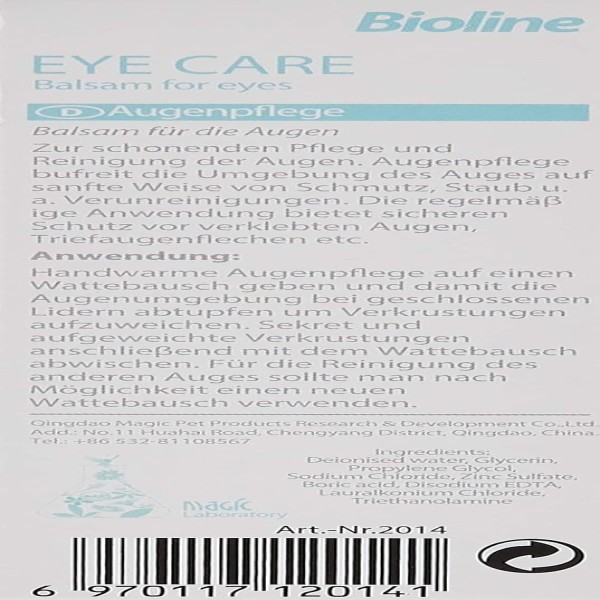 Bioline Eye Care Drop For Cats, Dogs, Rabbit & Small Animal 50ml