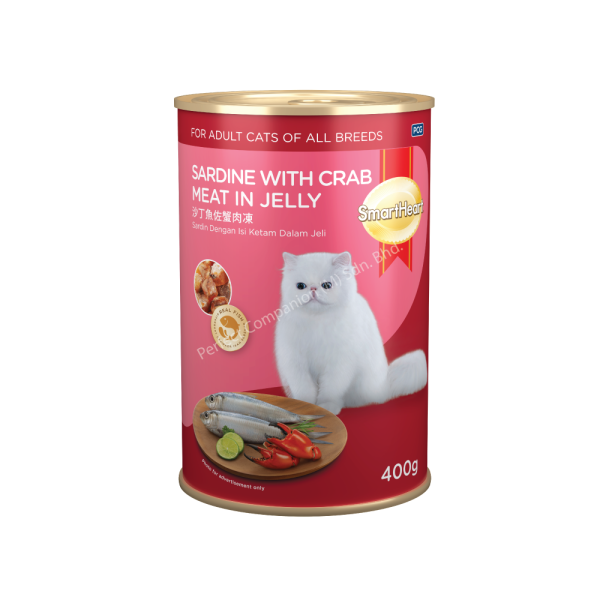 SmartHeart Cat Canned Food - Sardine with Crab Meat in Jelly 400g
