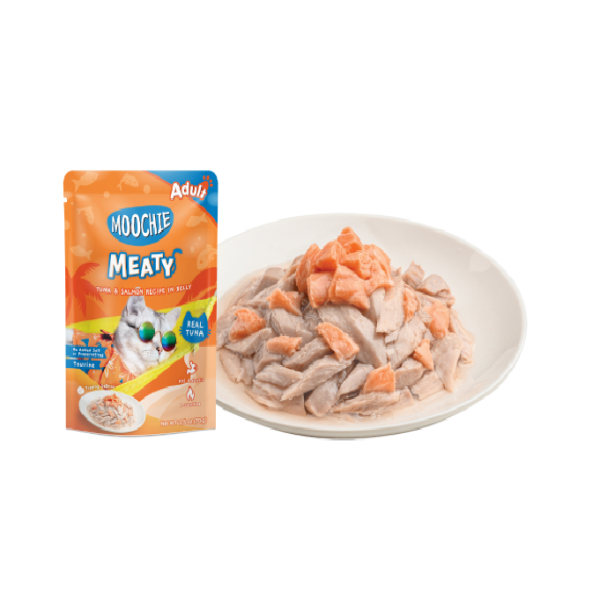 Moochie Meaty Tuna & Salmon Recipe in Jelly For Adult Cats 70g