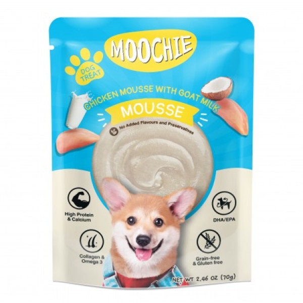 Moochie Dog Pouch Chicken Mousse With Goat Milk For All Age Dog 70g