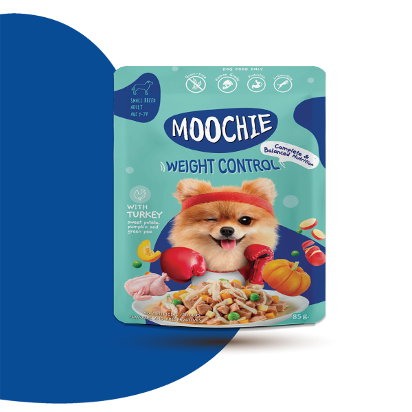 Moochie Dog Pouch Weight Control - Turkey with Sweet Potato, Pumpkin and Green Pea and Coconut Oil 85g