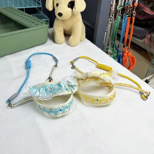 Dog Chest Protector with Lace Border - Traction Rope for Small Dogs