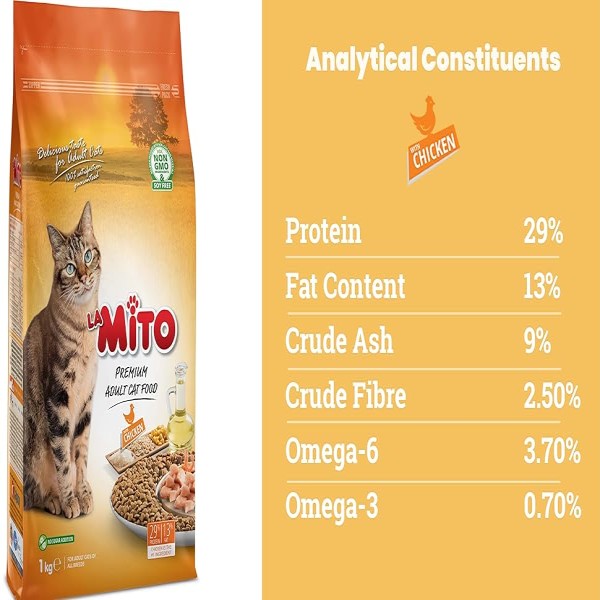 Mito Premium Adult Cat Food - Chicken Flavor 15kg For All Breeds Cats