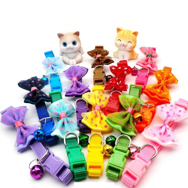 Dog Collar With Bell-Bow Tie Cute Safety Collars For Puppies And Small
