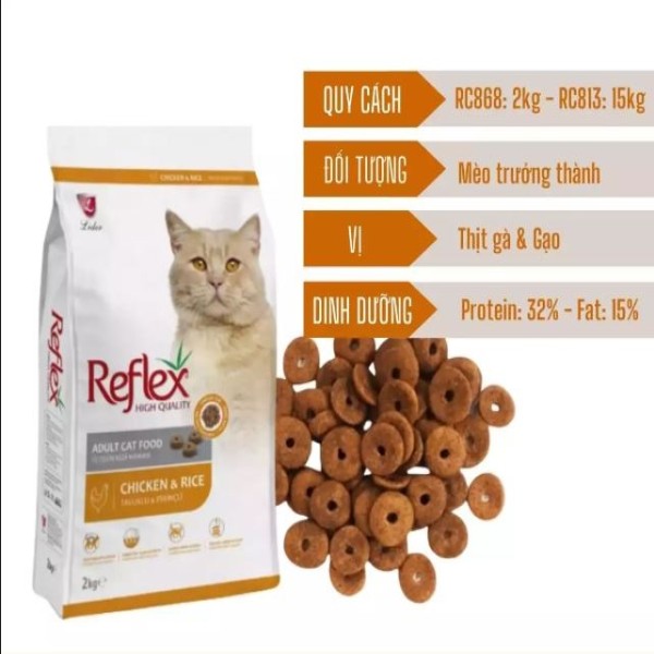Repack - Reflex High Quality Adult Chicken & Rice 1kg | Repack Cat Food