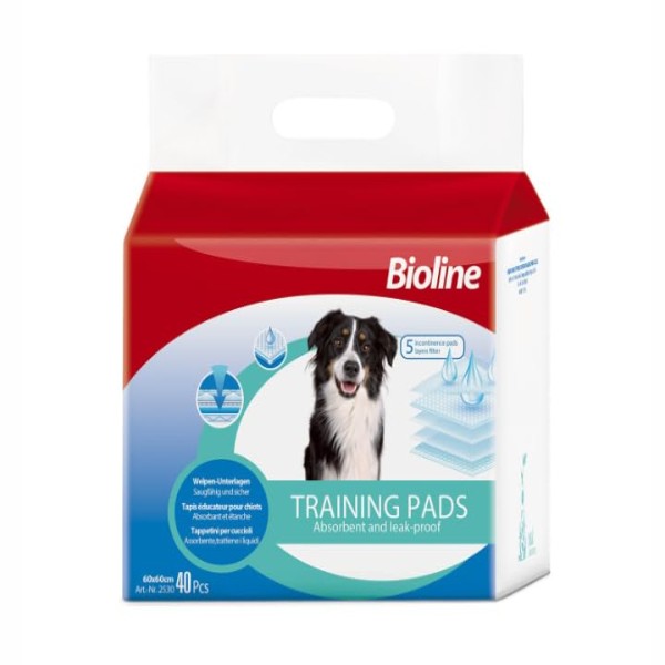 Bioline Puppy Training Pad For Cats & Dogs (60*60cm) 40Pcs