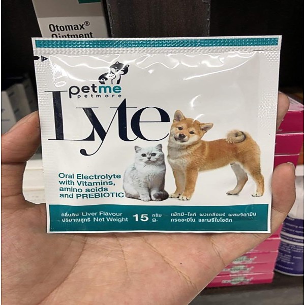 Pet Lyte 15g Dogs Cats Oral Electrolytes Vitamins MINERAL SALT Powder Amino Acid & Prebiotic Liver Flavour
