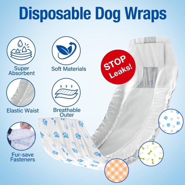 Pet Soft Disposable Male Wrap Dog Diaper 10pcs Pack