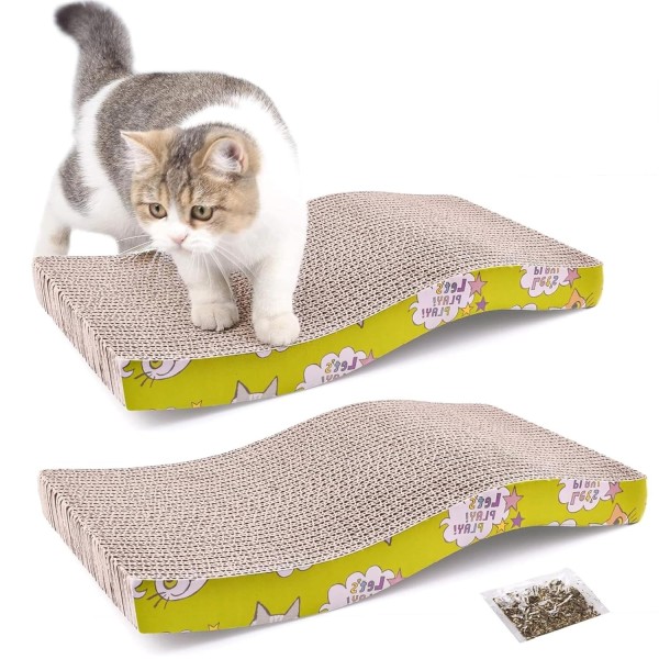 Wave Shape Cat Scratcher Cardboard Reversible Scratching Pad