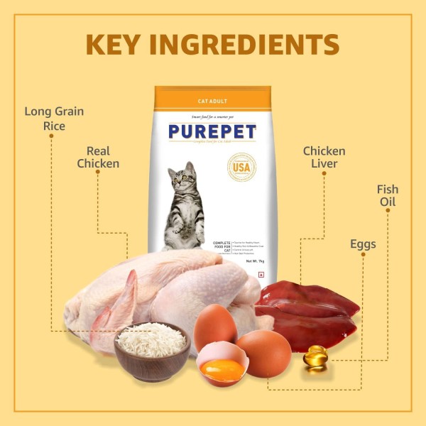 Purepet Adult Dry Cat Food - Real Chicken 7kg | Adult Dry Cat Food