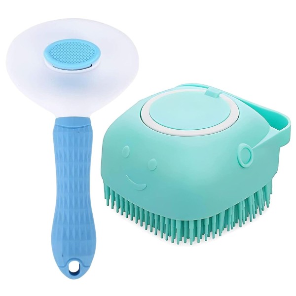 2 in 1Pet Grooming Combo And Pet Bathing Brush For Dogs And Cats