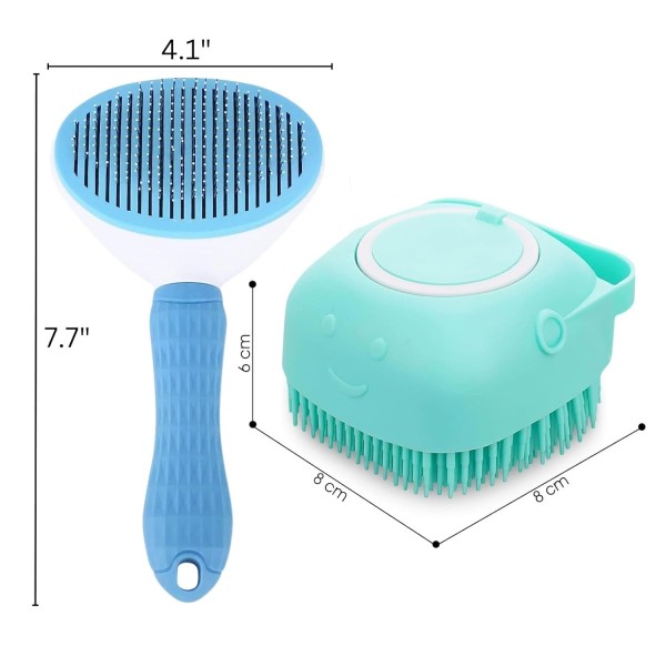 2 in 1Pet Grooming Combo And Pet Bathing Brush For Dogs And Cats