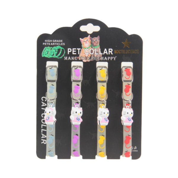 Mouse Printed Radium Collar with Hello Kitty Bell