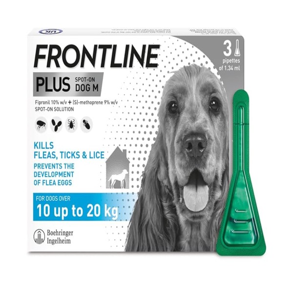 Frontline Plus Flea And Tick Treatment Spot-on For Dogs 10-20kg
