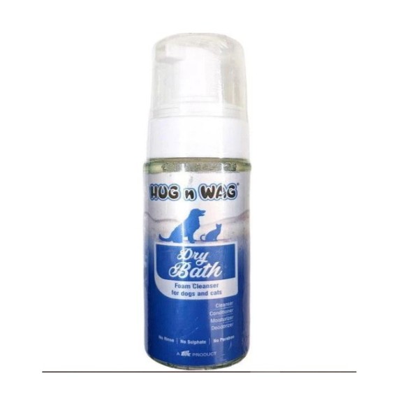 Hug n Wag Dry Bath Waterless Foam Cleanser Shampoo For Dogs and Cats 150ml