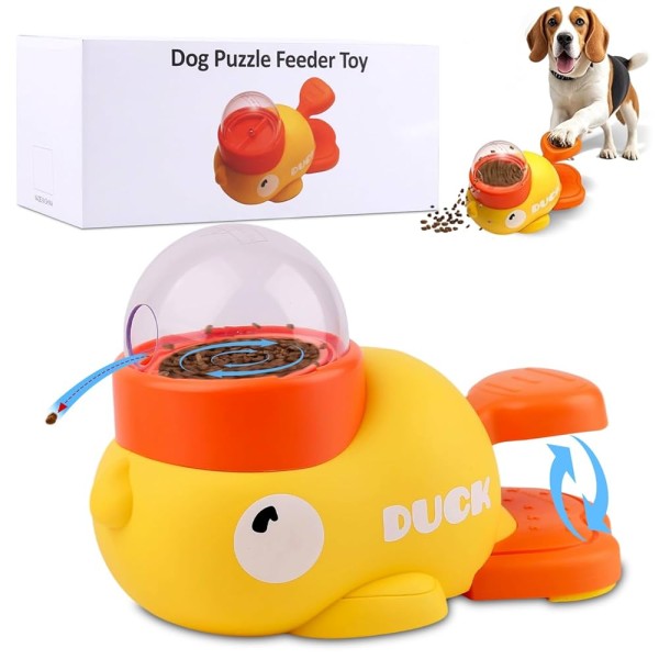 Dog Treat Dispenser - Interactive Duck Shaped Enrichment Toy For Cats and Small Dogs, IQ Training and Exercise