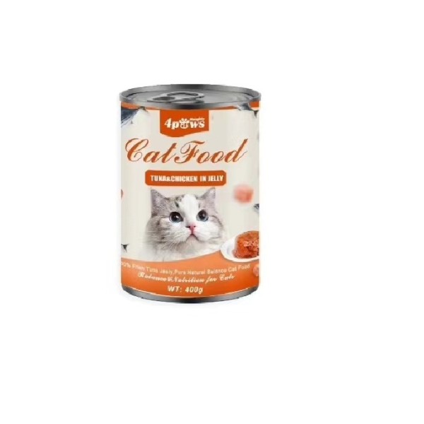4Paws Cat Can Food - Tuna and Chicken Meat in Jelly For All Age Cats 375g | Cat Wet Food