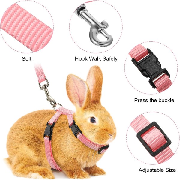 Adjustable Rabbit Harness and Leash Set