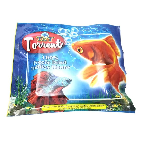 Freeze Dried Tubifex Worms For All Tropical Fish, Goldfish, Small Fish and Fry 10g