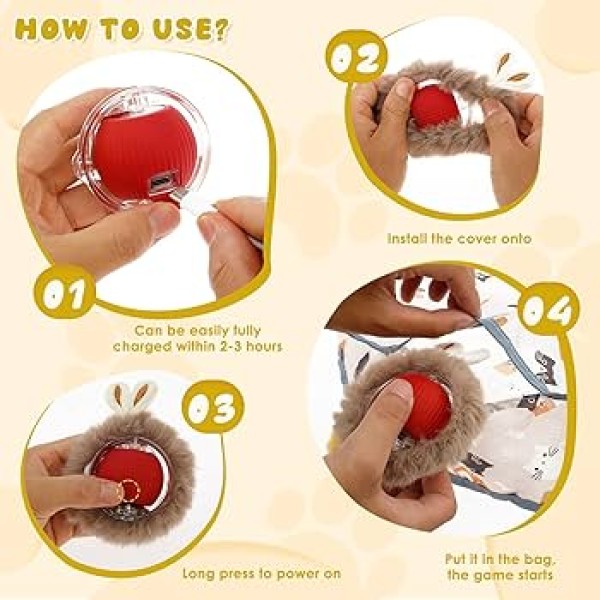 Pet Hunting Rechargeable Electric Toy Ball For Cat & Small Dog | Rechargeable