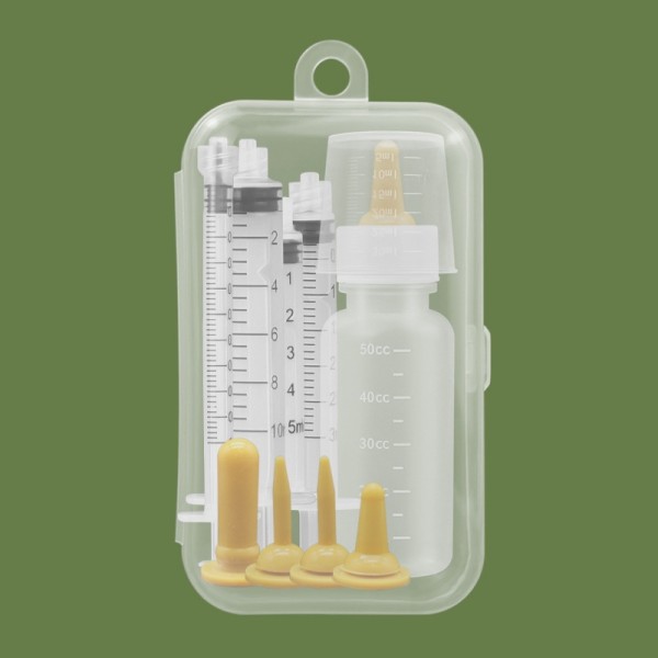 Pet Nursing Kit, Kitten Bottle Feeding Set with Nursing Nipples, Formula Dispenser, Liquid Syringe for Newborn Puppies Dog and Kitten Cat