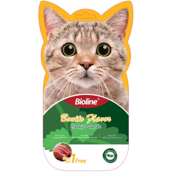 Bioline Catnip Snacks - Bonito Flavor 75g (15g*5) | Cat Treat