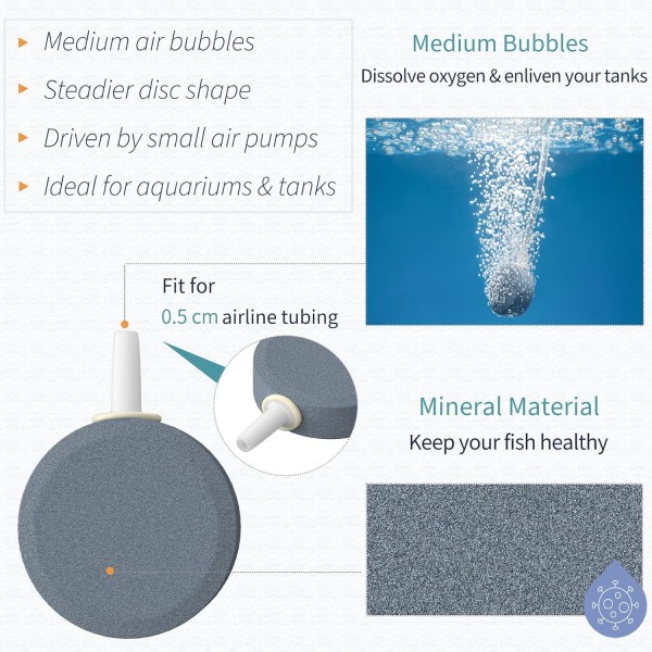Aquarium Air Stone 8cm Bubble Diffuser