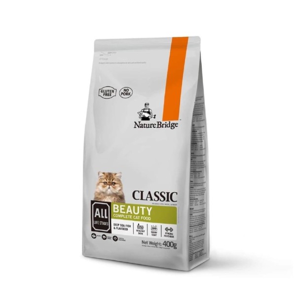 Nature Bridge Classic Beauty Complete Dry Cat Food For All Life Stages 400gm | Dry Cat Food