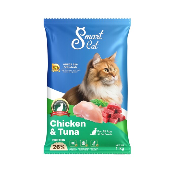 Smart Cat Chicken & Tuna Dry Cat Food For All Cat 1KG