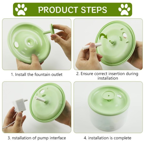 2 in 1 Cat Feeding Bowl with Electric Water Fountain