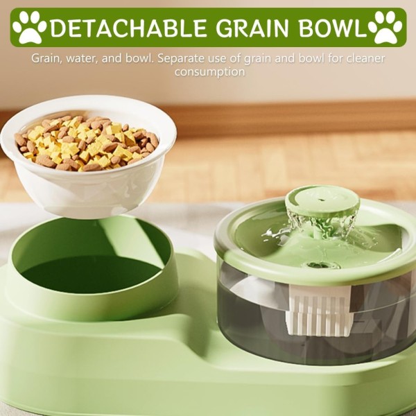 2 in 1 Cat Feeding Bowl with Electric Water Fountain Squire