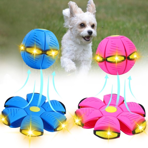 Dog Toys Ball with Lights, Interactive Dog Toys Pet Toy Flying Saucer Ball