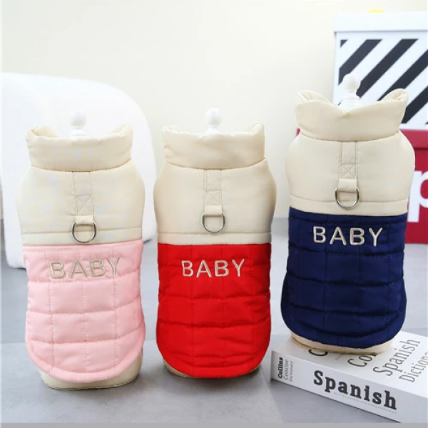 Cat Small Dog Coat for Pet Boy Girls Colorblock Pet Jacket with D-ring Windproof