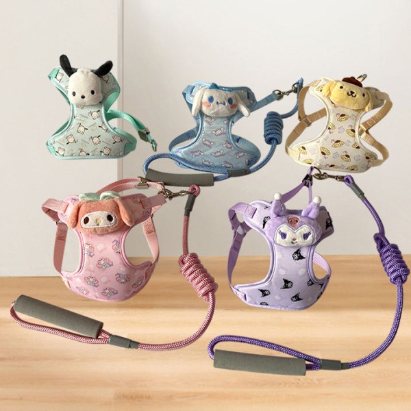 Cartoon Cat Harness & Leash Set
