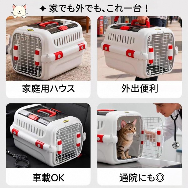Double Door Pet Carrier Airline Approved Standard (Size: 32*49*30cm)