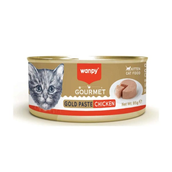 Wanpy Gourmet Gold Paste Kitten Cat Can Food Chicken 85gm