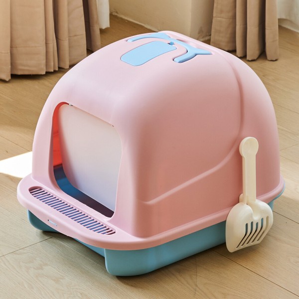 Cat Litter Box with Lid Odor Control Ventilation Holes on Top (47cm/18.5in)